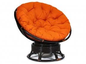 Кресло-качалка Papasan w 23/01 B с подушкой Antique brown, ткань Оранжевый в Заречном - zarechnyj.magazin-mebel74.ru | фото