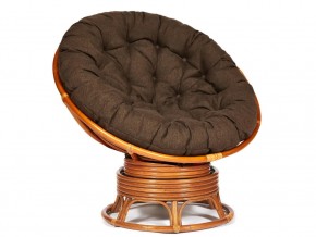 Кресло-качалка Papasan w 23/01 B с подушкой Cognac, ткань Коричневый в Заречном - zarechnyj.magazin-mebel74.ru | фото