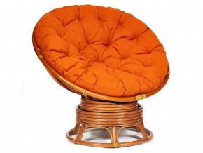 Кресло-качалка Papasan w 23/01 B с подушкой Cognac, ткань Оранжевый в Заречном - zarechnyj.magazin-mebel74.ru | фото