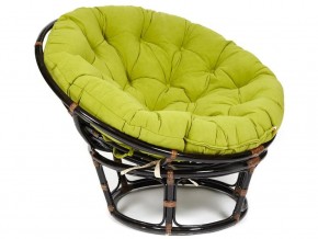 Кресло Papasan 23/01 W с подушкой Antique brown, флок Олива в Заречном - zarechnyj.magazin-mebel74.ru | фото